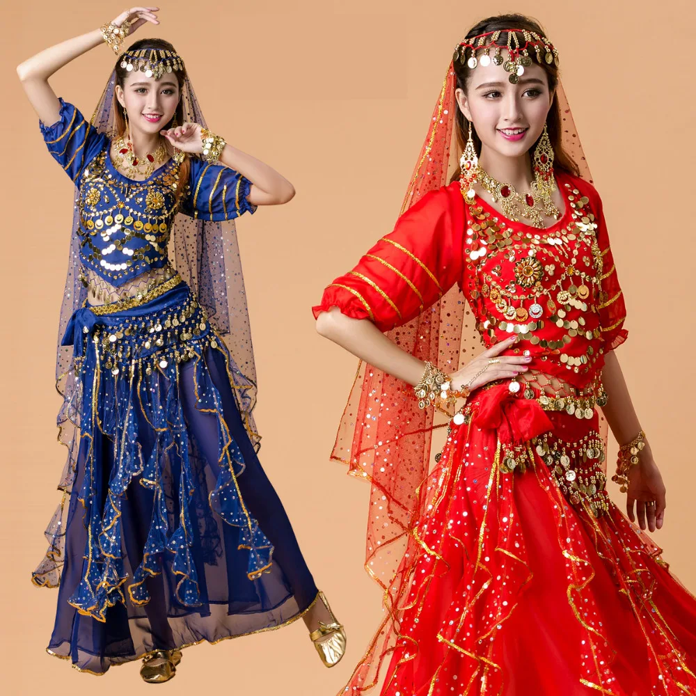 

2021 New Lady Belly Dance Costume Bollywood Costume Indian Dress Bellydance Dress Womens Belly Dancing Costume Sets 7 Color