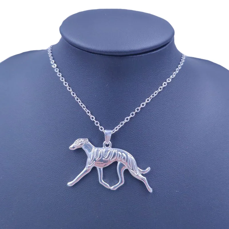 Cute Whippet Necklace Dog Animal Pendant Gold Silver Plated Jewelry For Women Male Female Girls Ladies Kids AKC  N064