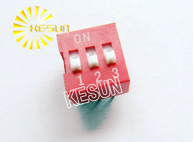 China Quality DS-03 Red 3P DIP Switch 2.54mm 3 Position Encoder Switch Slide Switch x 200PCS