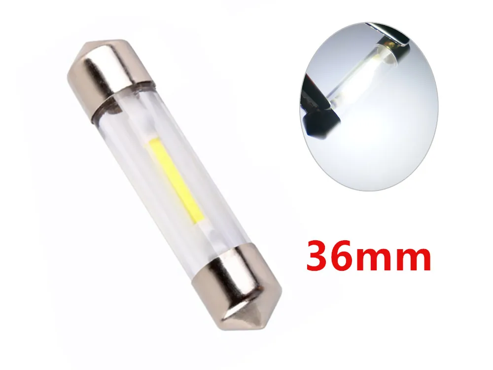 2PCS 36mm C5W COB Car Led Bulbs Car Interior Bombillas Festoon Dome Reading Light Source 12V White For Map License plate Lamp