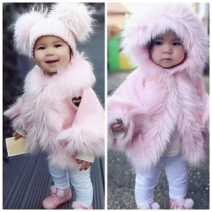 

Children girl fur jacket cape infant girls formal princess loading cape baby plush cloak kids gril party cloak Fur coat Boleros