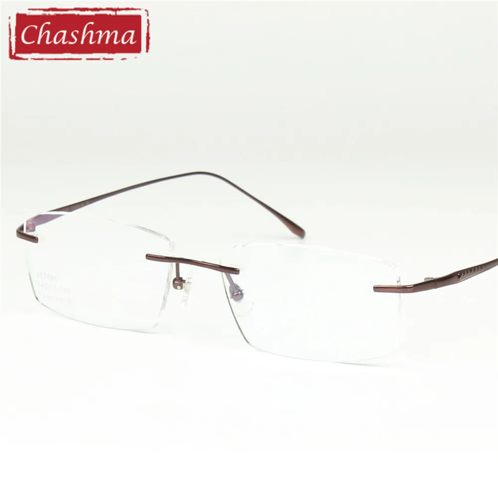 Chashma Brand Eyeglasses Frame Men Glasses Women Optical Rimless Titanium Optical Glasses Frame for Prescription