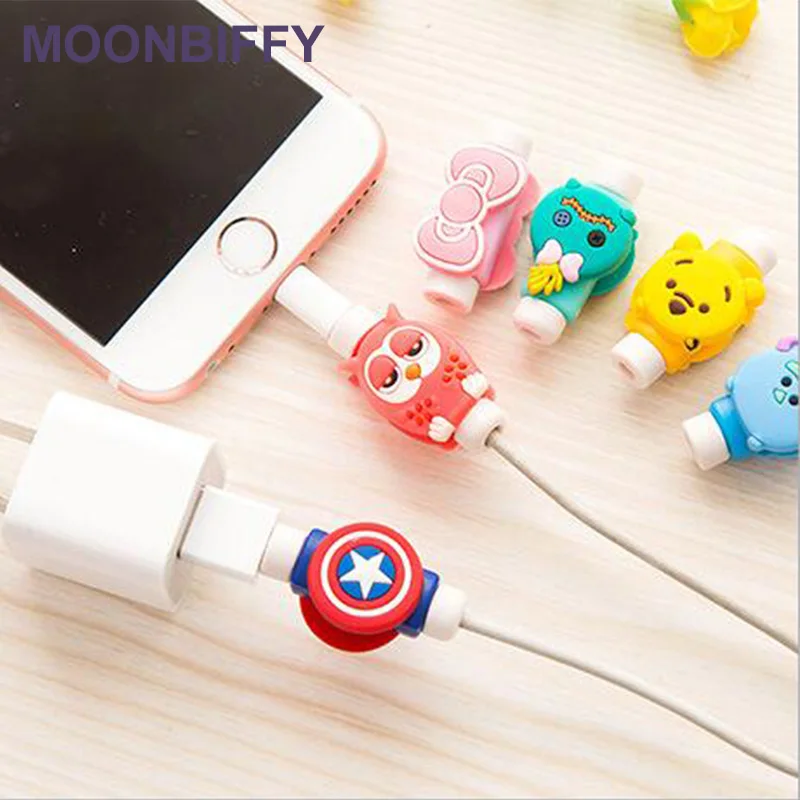 Cartoon Cable Protector Data Line Cord Protector Protective Case Cable Winder Cover For iPhone USB Charging Cable