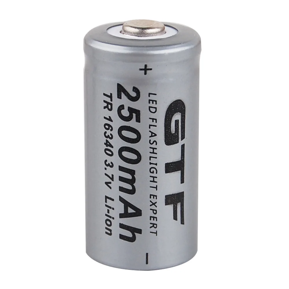 GTF 3.7V 2500mAh litowo-jonowy 16340 akumulator CR123A akumulatory 3.7V CR123 na pióro laserowe LED latarka komórka