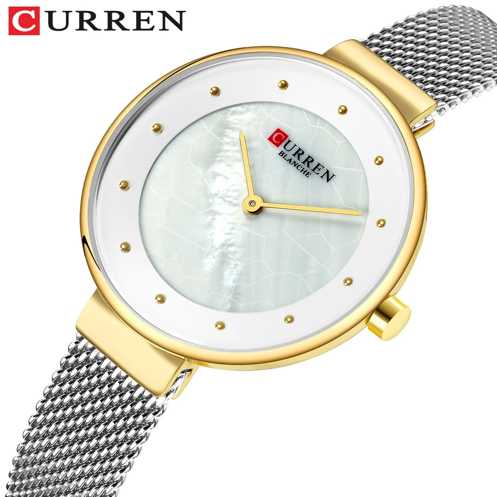 CURREN Top Brand Luxury Women fashion Watches High Quality Gold Mesh Belt Dress Women Watch Wristwatch Female Clocks Reloj Mujer