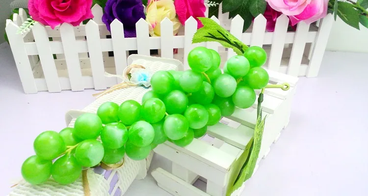 Simulação realista de uvas ramo de frutas brinquedo comida cozinha vegetal fingir casa jogar brinquedos das crianças decoração ajuda de ensino