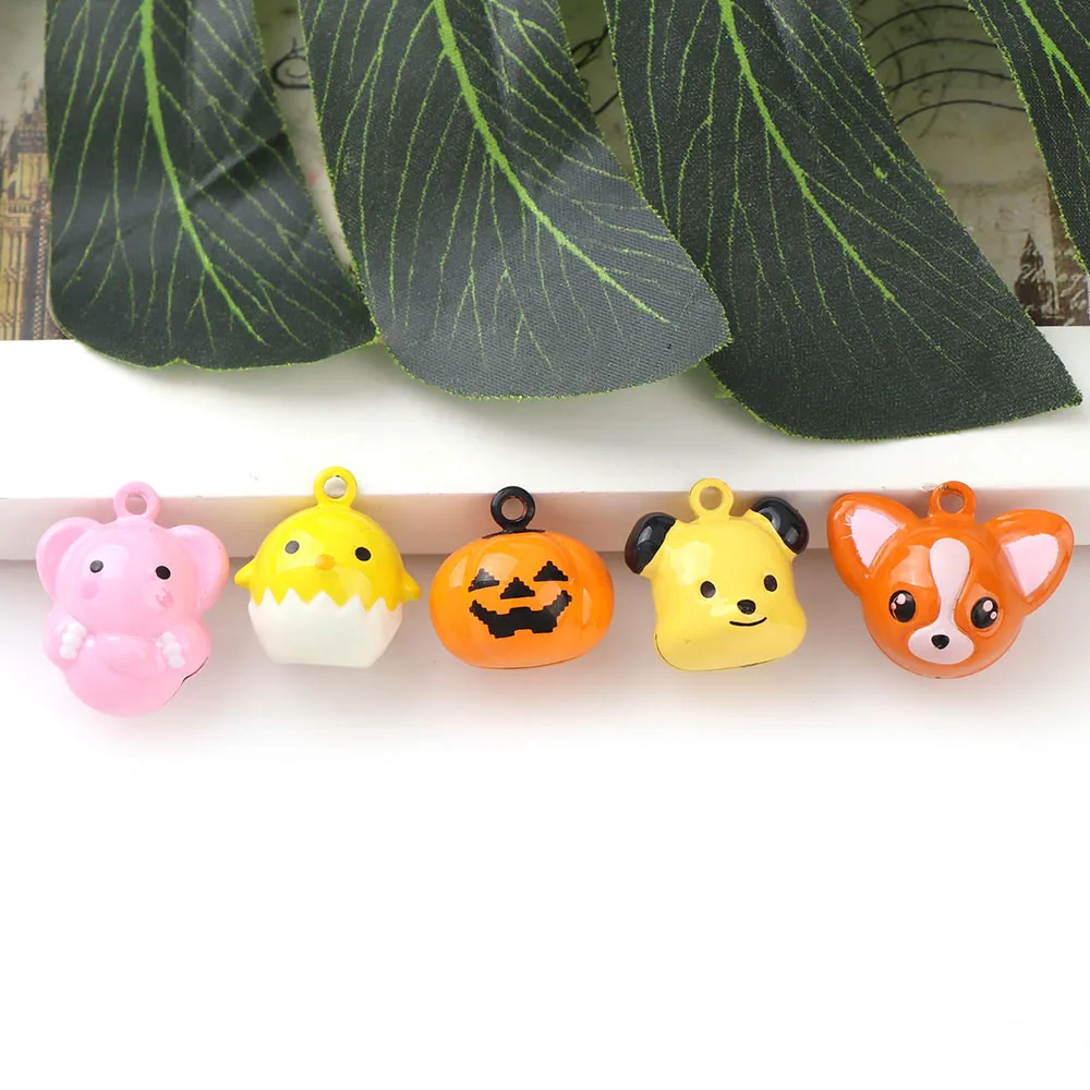 Cute 2PC Mix Style Fox Elephant Chick Bear Jingle Bells Anmials Loose Beads Festival Party Decoration/Pet Bell/DIY Crafts