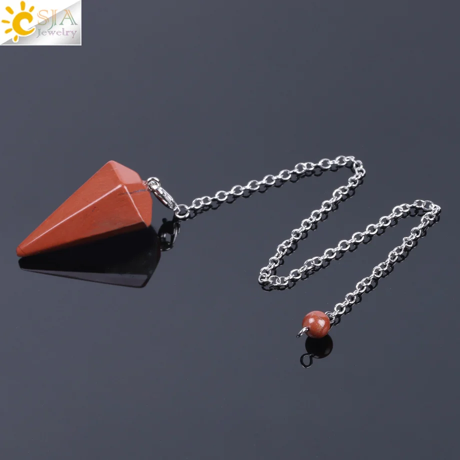 CSJA Healing Crystal Slinger voor Waarzeggerij Wichelroedelopen Roze Kwarts Slingers Natuurlijke Edelsteen Reiki Kristallen Hanger Pendulos E112