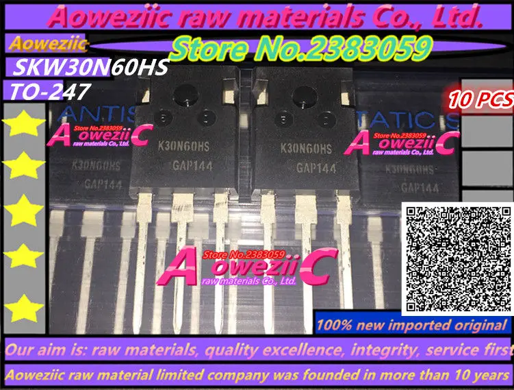 Aoweziic 100% new imported original K30N60 K30N60HS  SKW30N60HS  TO-247 IGBT transistor 600V 30A