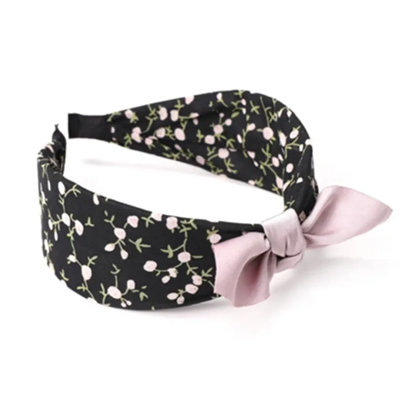 Primavera flor imprimir bowknot bandana para adultos acessórios para o cabelo feminino boho flora bandana arco verão hoilday