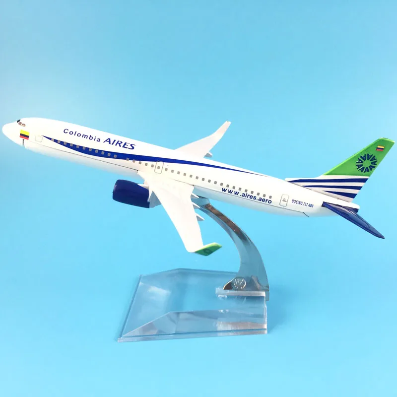 16cm Alloy Metal  COLOMBIA AIRES B737-800  Airways Airplane  Model Plane Model W Stand Aircraft Toy Birthday Gift FREE SHIPPING