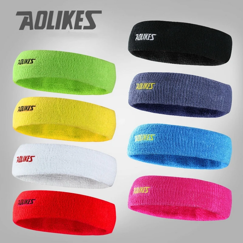 AOLIKES High Quality Cotton Sweat Headband For Men Sweatband women Yoga Hair Bands Head Sweat Bands Sports Safety