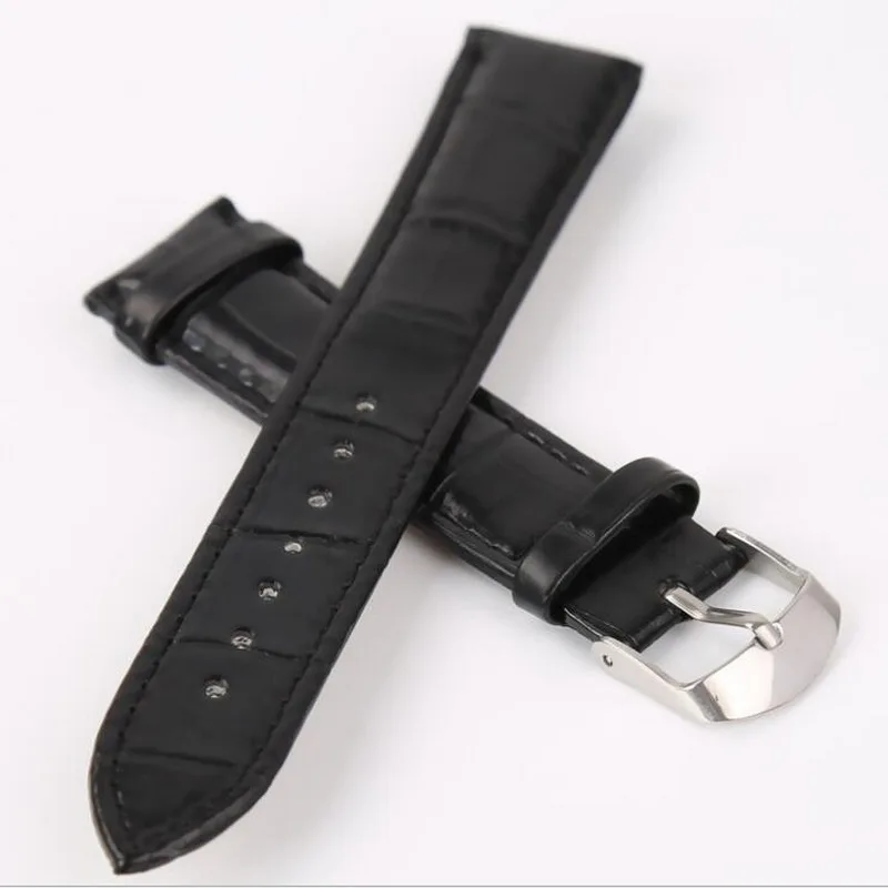 Leather Watch Band Strap Wrist Watchband Wristwatch Black Brown for Man Woman 16mm 18mm 20mm 22mm