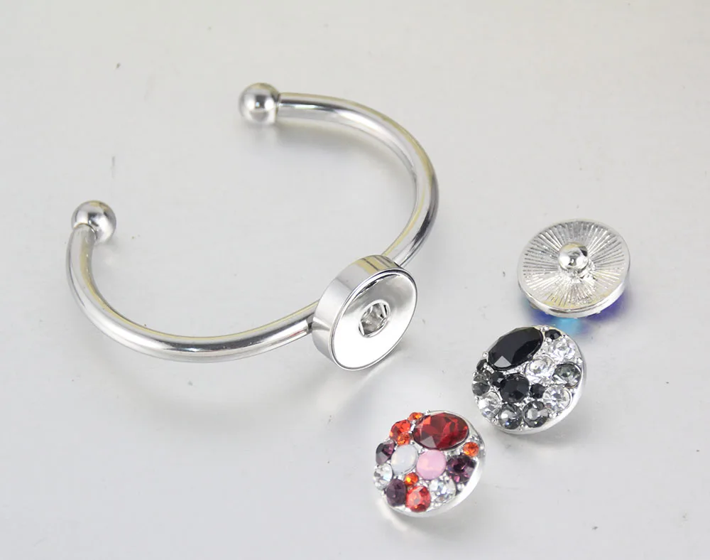 Fashion Charming Stainless steel metal Snap bracelet bangle fit 18MM snap buttons jewelry wholesale SG0061