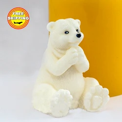 Polar bear soap mold Food-grade silicone moulds 3d handmade animal soap and candle mold with high quality Przy wholesale