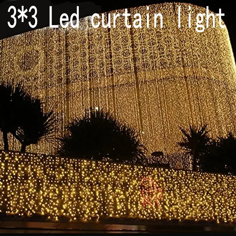 Natal Janela Decoração Luzes, Cordas de Cortina, Lâmpadas LED, Ano Novo, Jardim, Casa, Festa de Natal, Casamento, Feriado, 3m, 300 LEDs, 220V