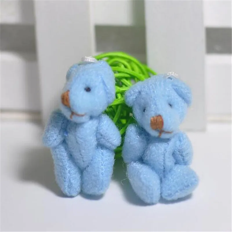 2PCS Mini Plush Joint Bear Toys Doll Small Pendant Cute Bears Toy 6 Color Optional For Kids Gifts 3.5CM HANDANWEIRAN