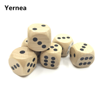 Yernea 5Pcs/Lot High-quality 25mm Woodiness Drinking Dice Solid Wood Puzzle Children Interesting Teaching Dice Set Wholesale