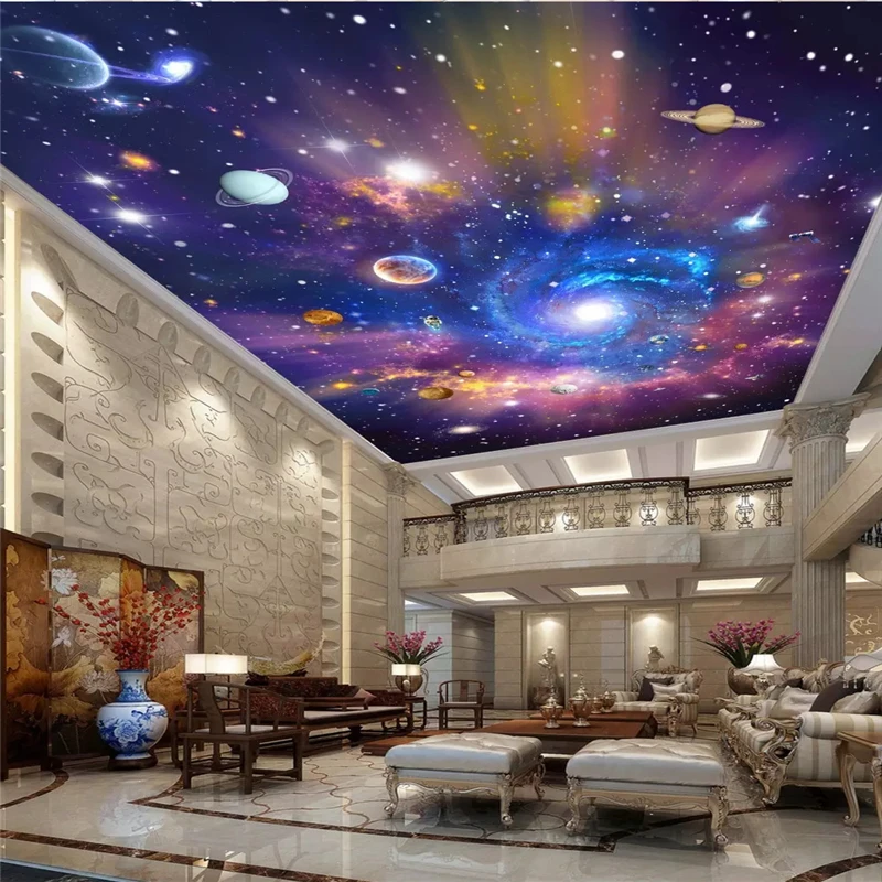 Custom size wallpaper colorful starry sky vast Universe Galaxy dream room ceiling ceiling painter house decoration 3d wallpaper