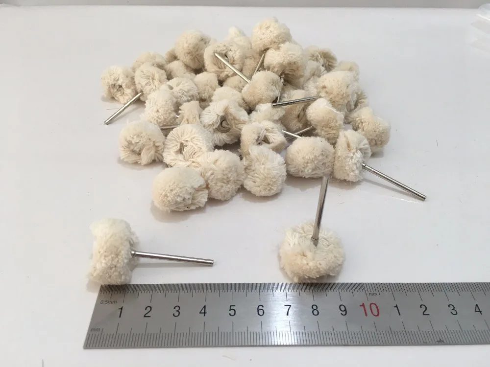 100Pcs White Yarn Polishing Cloth Buffing Wheels Used For Dremel And Rotary Tools