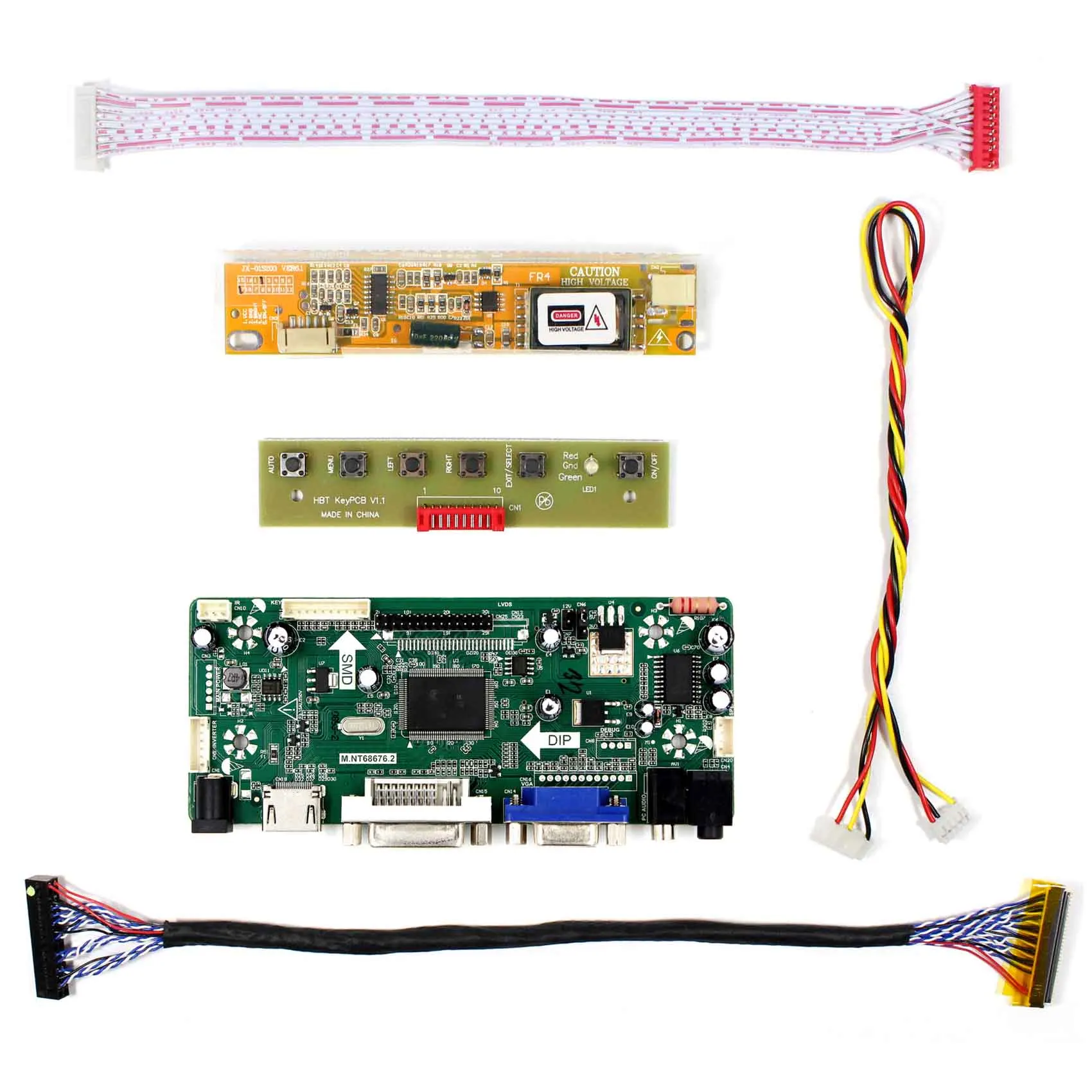 H DMI+VGA+DVI+Audio LCD Controller Board Work For 12.1inch 1400x1050 LTD121KM1K LCD Screen