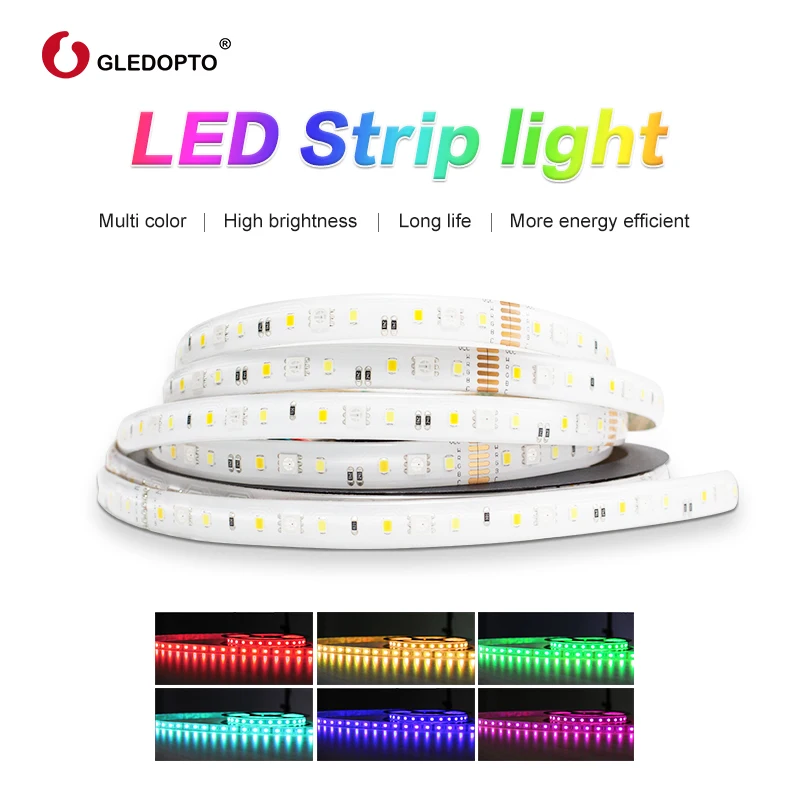 GLEDOPTO RGB+CCT LED Strip Light RGB WW/CW DC24V  5 Meters IP65 Waterproof IP20 Not Waterproof RGB Light SMD 5050 SMD 2835