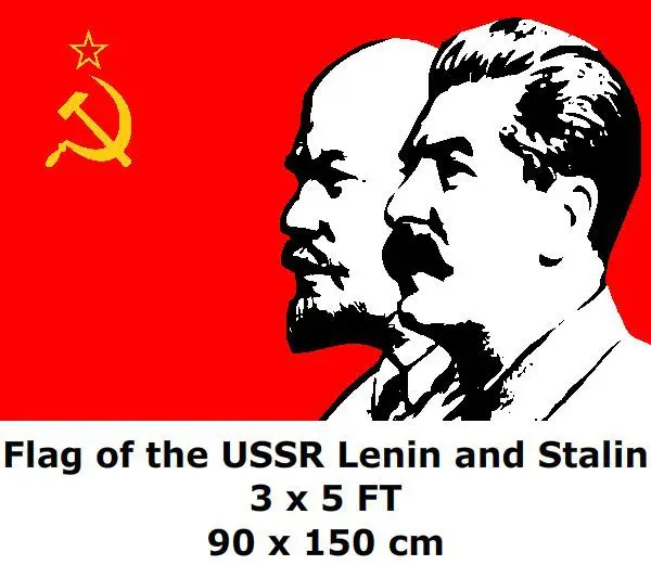 USSR Lenin and Stalin 3` x 5` FT Flag 90 x 150 cm Russia Russian Soviet Union CCCP Flags And Banners For / Victory Day /