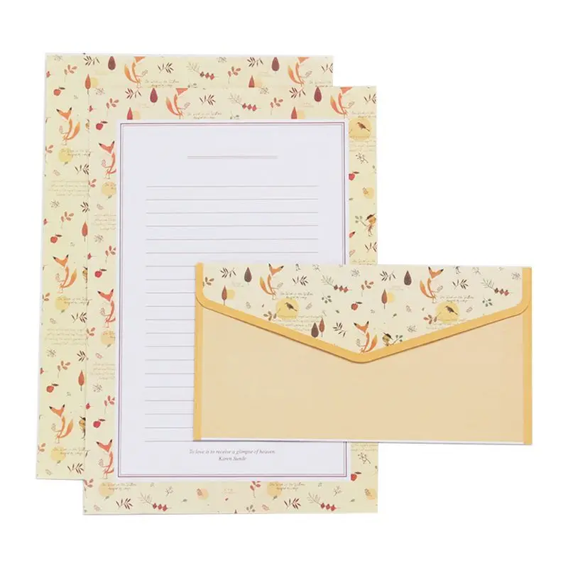 Creative Beautiful Letter Paper Envelope Floral Cute Cartoon Set Letterhead Small Fresh Gifts
