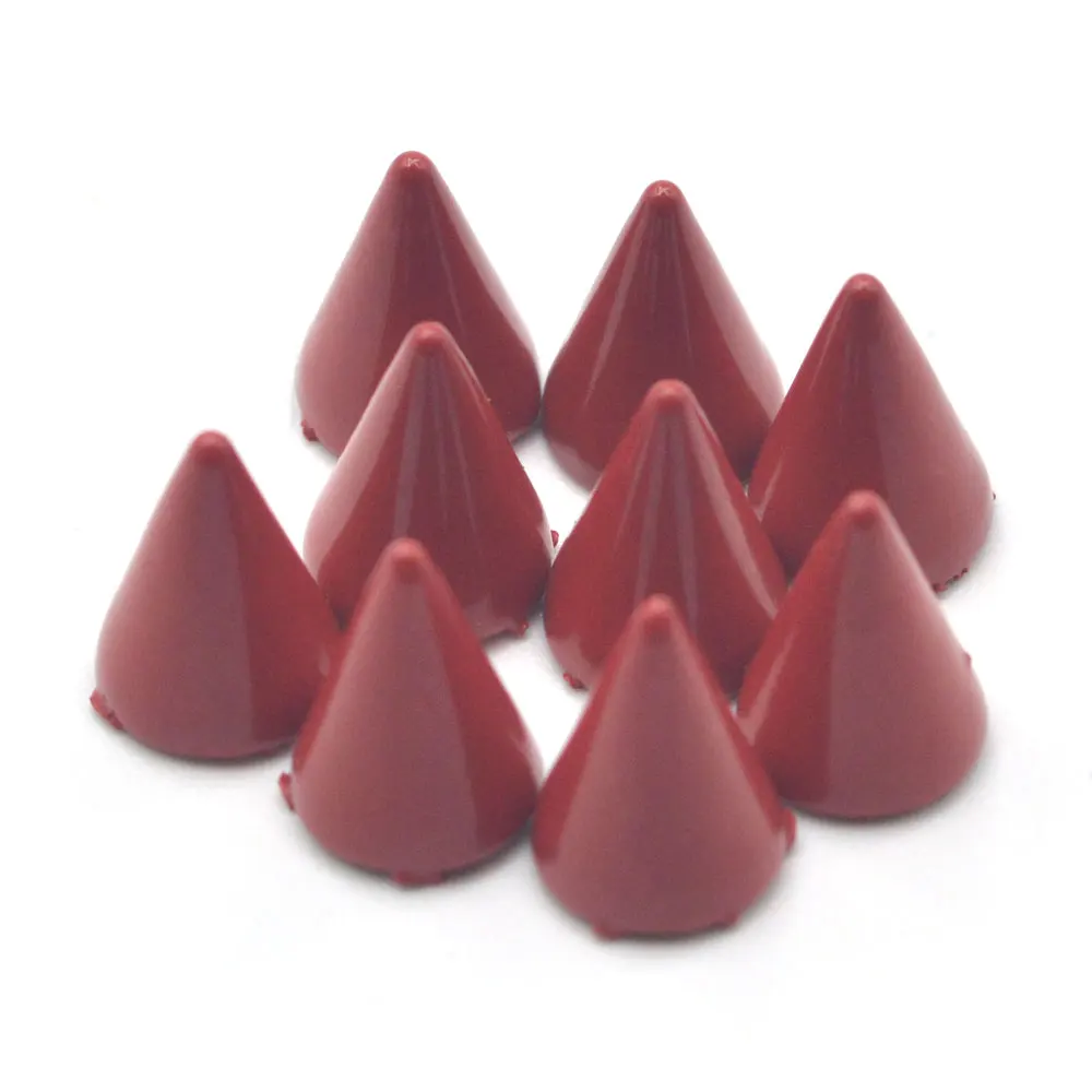 KALASO 20Pcs Red Cone Rivet Screw Punk Style Stud Leathercraft Bullet Spikes DIY Craft Supplies Clothes Jewelry Accessories