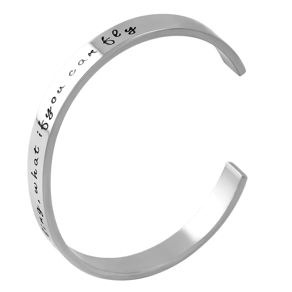 

MJB0509 Mens Womens Cuff Bracelet Stainless Steel Bangle Bracelet High Polished - Engraved Bangle