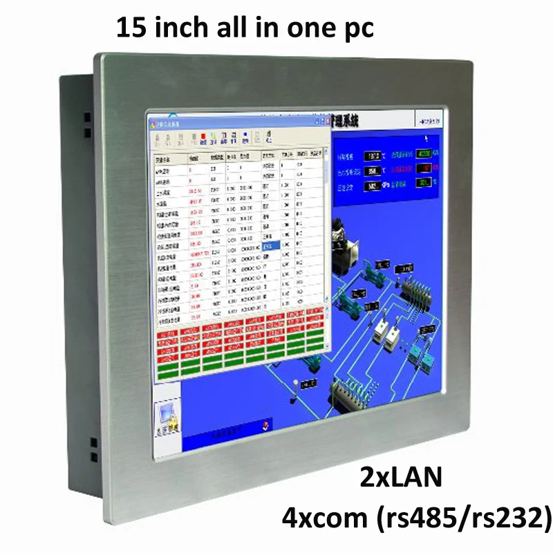 

Wall mount 15" Touch Screen Industrial Panel PC 8gb 128gb with 2*LAN 3*USB 4*COM Windows 10 Tablet pc All In One Computer