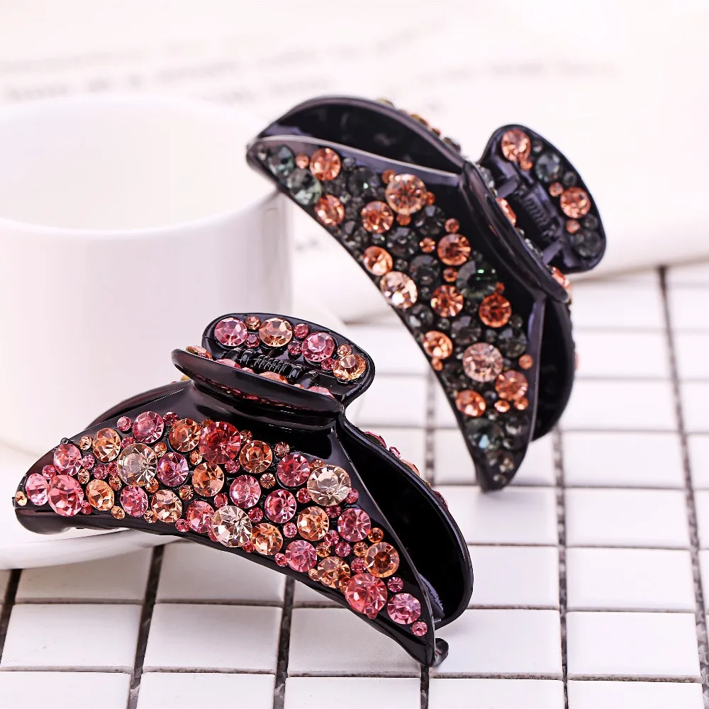 9cm Hair Claw Rhinestone Hair Accessories Hair Clip for Fine Hair Women and Girls