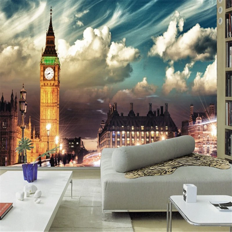 beibehang Custom 3d mural wall paper landscape wallpaper for living room London Night 3d photo wallpaper for walls wall paper