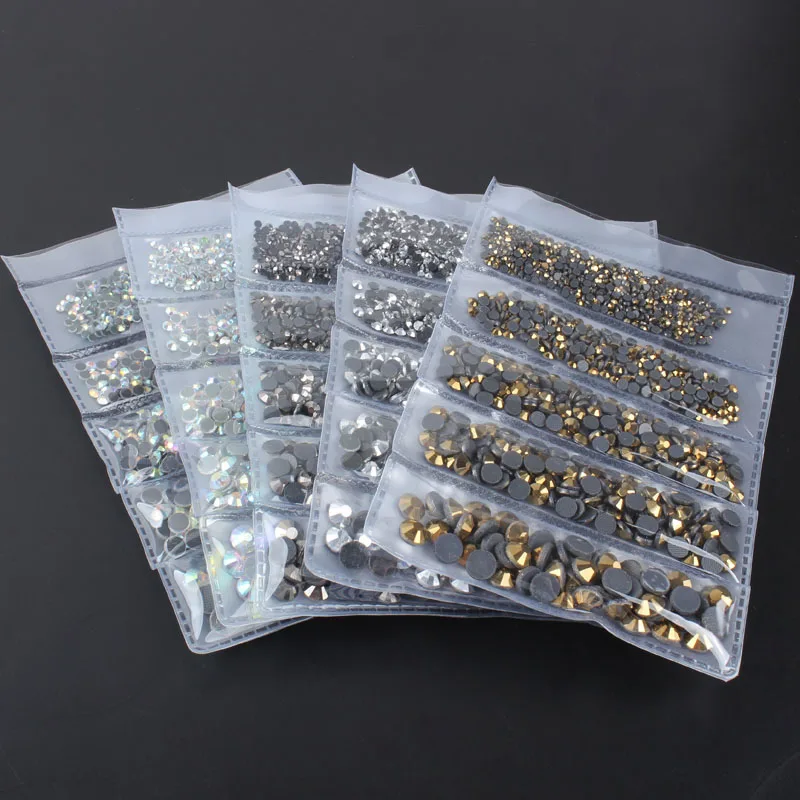 New Sale Mix Size Crystal AB Hotfix Rhinestone 1200Pcs Flatback Crystal Stones For Garment Ornament