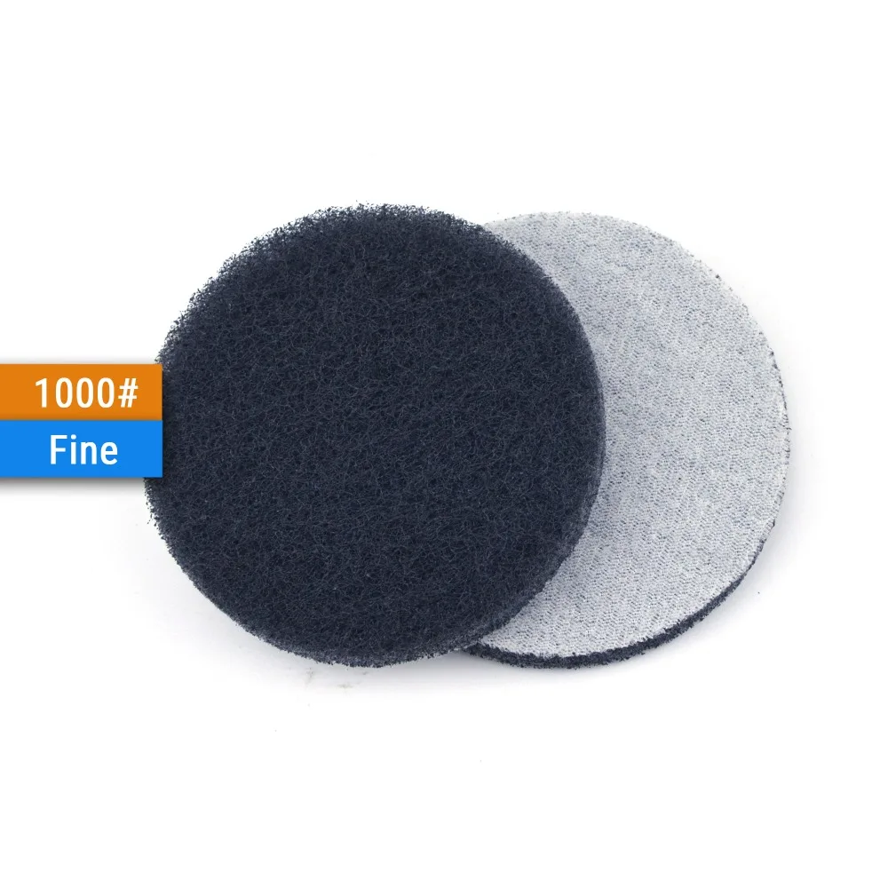 Scrub Pad 15Pcs 3 Inch 75mm Flocking Industrial Scouring Pads Heavy Duty 240/400/1000# Nylon Polishing Pad for Kitchen Cleaning