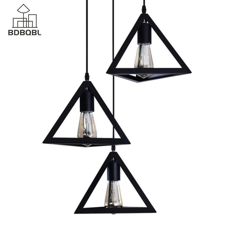 

BDBQBL 1/3 Heads Vintage Pendant Lights Iron LED 90-260V Metal Loft Pendant Lamp E27 Bedroom Living Room Kitchen HangLamp