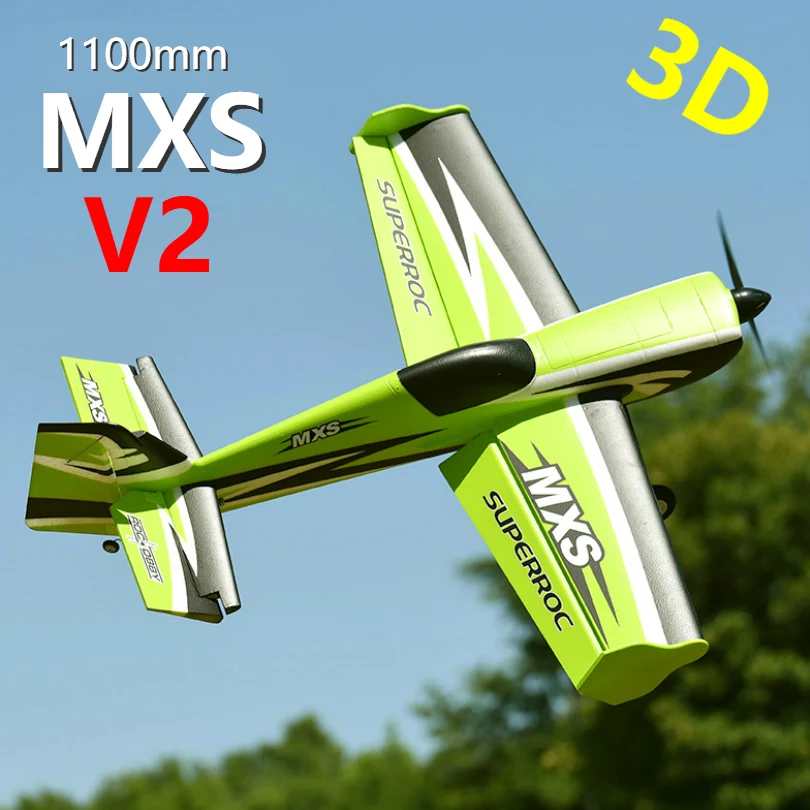 FMSRC RC Airplane 1100MM 1.1M MXS V2 4CH PNP Aerobatic 3D Radio Control Hobby Model Plane Aircraft EPO Sports Fixed wing Avion