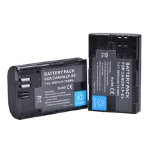 2x LP E6 batteries with dual charger for Canon #4