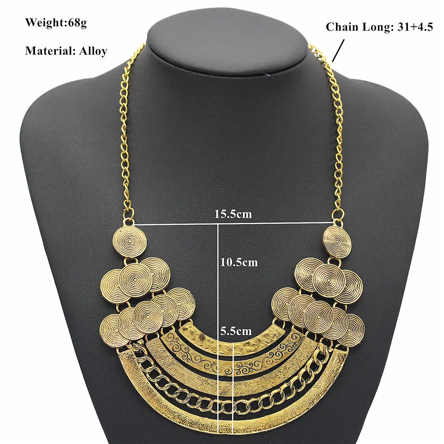 ADOLPH Jewelry New Choker Fashion Necklaces For Women 2015 Alloy Metal Exaggerated Multilayer Pendant Statement Necklace