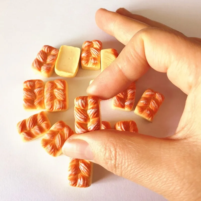 8 Teile/los Bäckerei Brot Küche Lebensmittel Artikel Miniatur Vintage Zubehör für Puppenhaus Mini Künstliche Brot – Detail 13