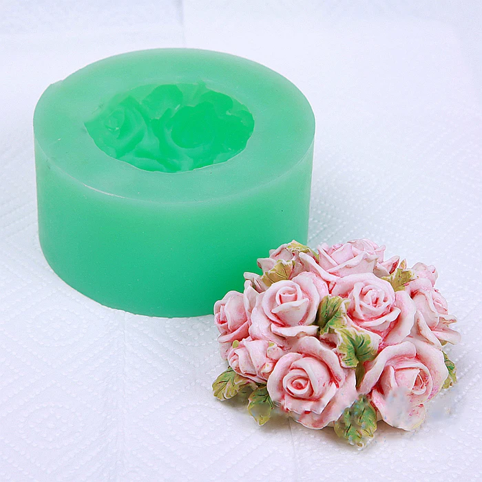 Handmade Soap Mold Molds Soaps Mould Candle Mold Silica Gel Baking Beautiful Rose Ball Holding Flowers Chocolate Diy Silicone