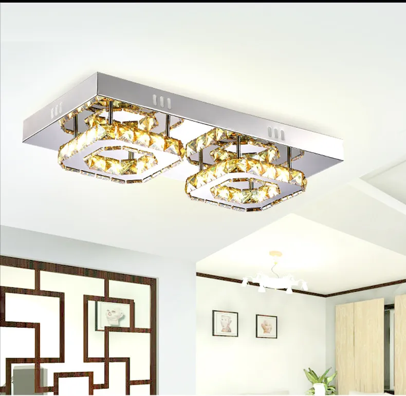 

Modern Square Bedroom LED Aisle Ceiling Lamp Crystal Home Decor Ceiling Light Aisle Balcony 28W Warm White (3500-4500K) Fashion