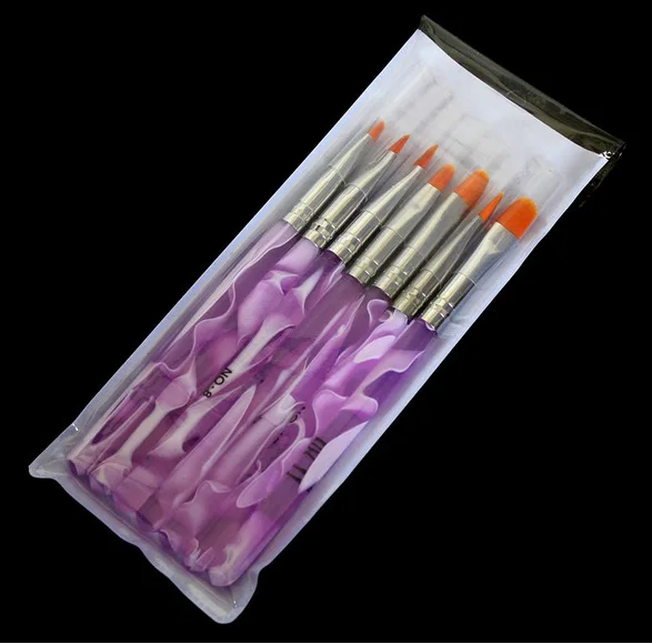 

wholesale promotion high quality 7pcs UV Gel Acrylic Nail Art Builder Brush Design drawing pen 30sets/lot free EMS/DHL shipping