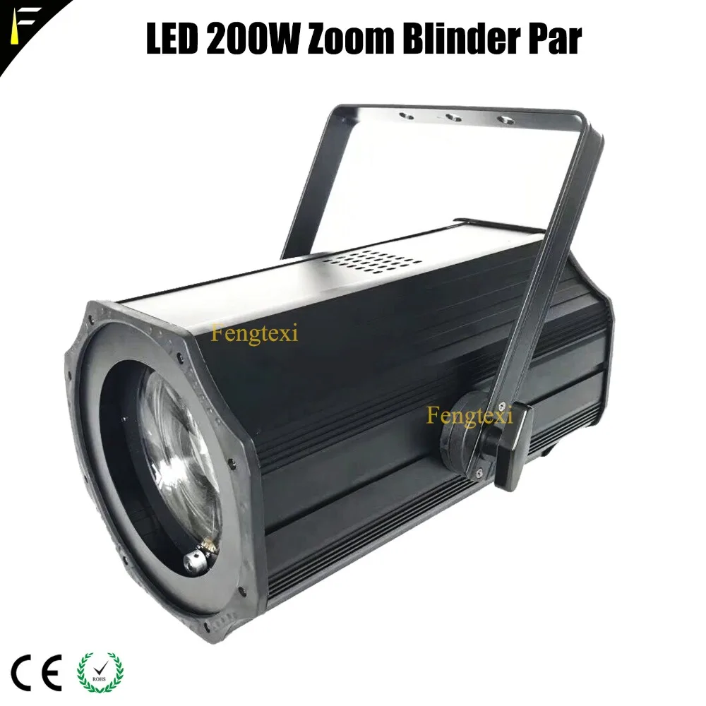 DMX512 Motorised Zoom LED COB Par 200w Theatre Spotlight LED Theater Spot 3000K/5600K Blinder Par Zoom 5-50 Degree