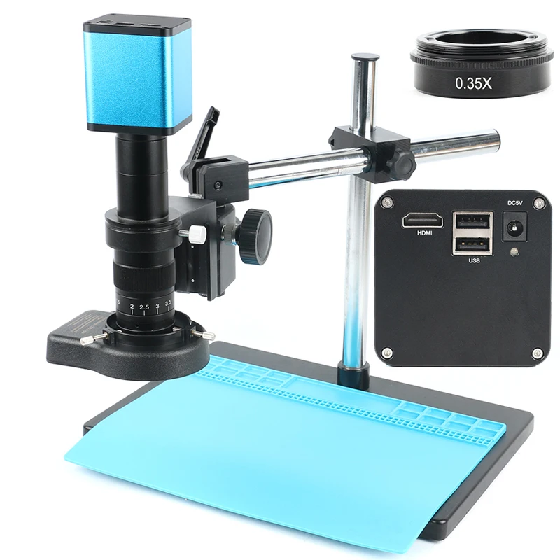 200X 180X Zoom 1080P Industrial LAB AF Autofocus Measuring C Mount Video Microscope Camera U Disk Recorder For PCB CPU Soldering