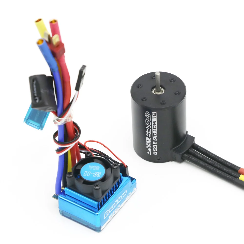 3650 3900KV Brushless Motor & Waterproof 25A 35A 45A 60A 80A 120A Brushless ESC with Program Car Combo for RC Car RC Boat Part