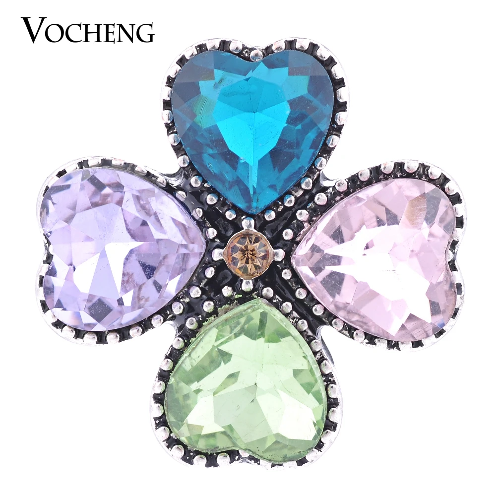 

Vocheng Ginger Snap Jewelry with Crystal Heart 18mm Button Charms 4 Colors Vn-1153