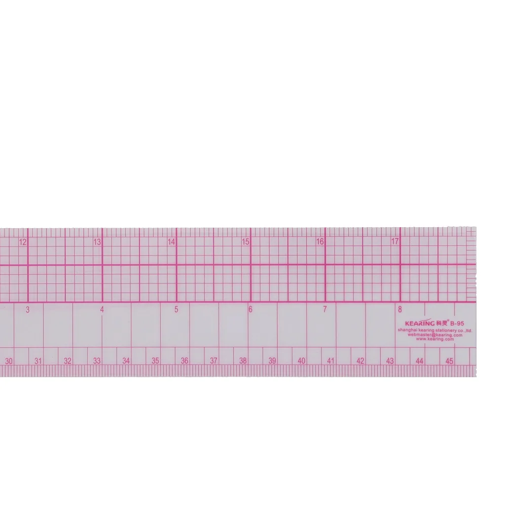 45cm(18inch) Pattern Grading Garment Ruler with Protractor Inch / Metric Plastic Rulers #B-95