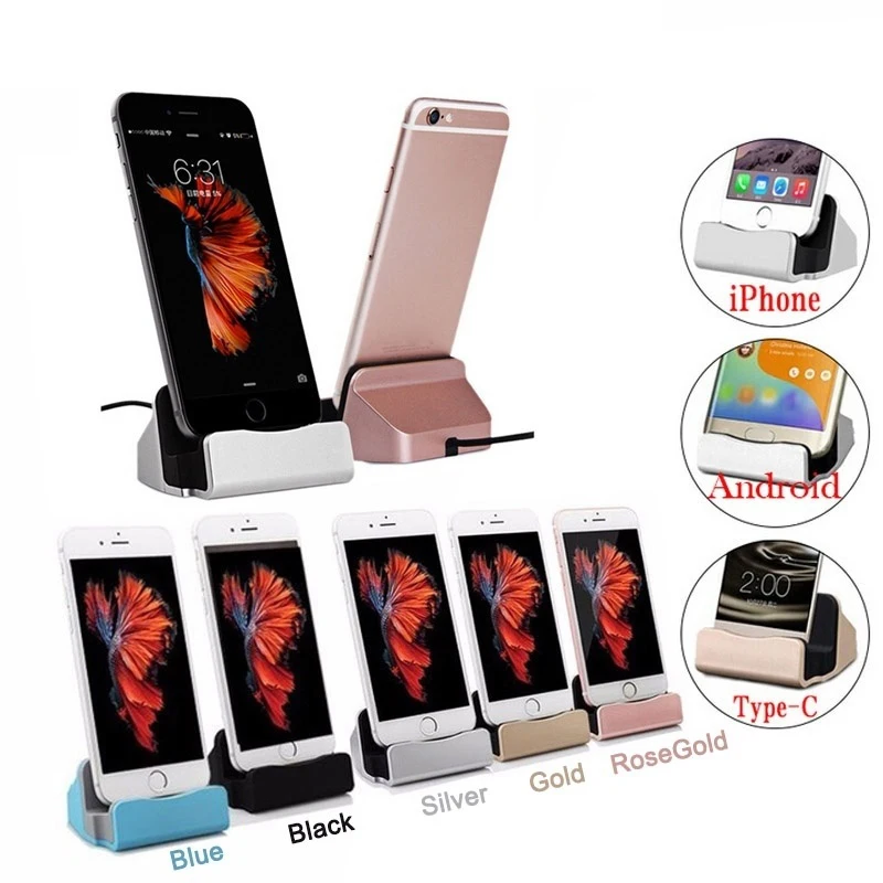 Charging Station Docking For IPhone XS MAX XS XR X 8 USB Cable Sync Cradle Charger Dock For Android Type C Samsung Stand Holder