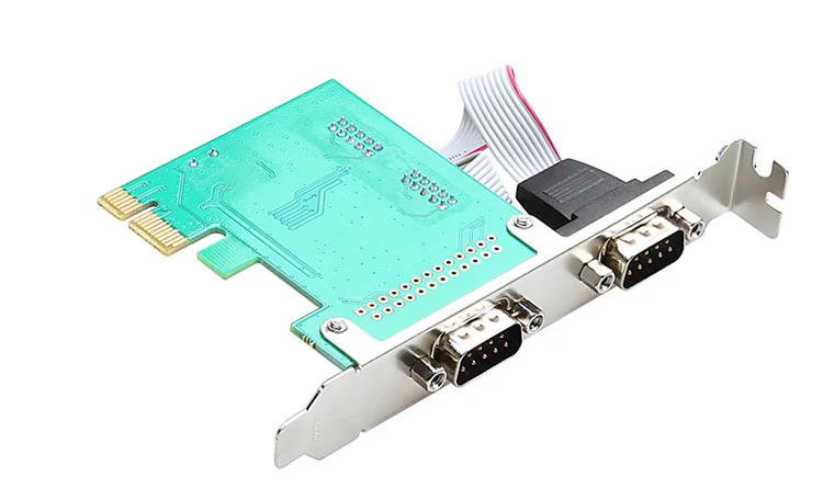 Porta seriale RS232 RS-232 a 2 porte COM per PCI-E PCI Express riser Cartao Adaptador Convertitore TX382B chipest atacado